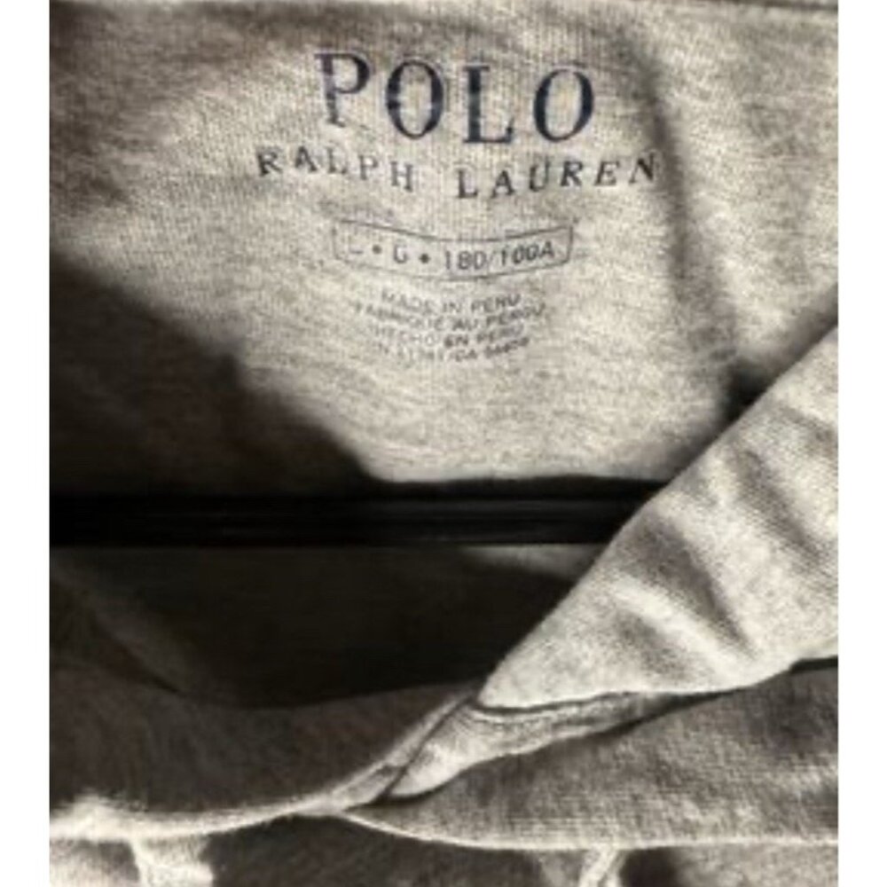 Polo Ralph Lauren Shirt Mens L Gray Pullover Hoodie Long Sleeve Preppy - Picture 3 of 5